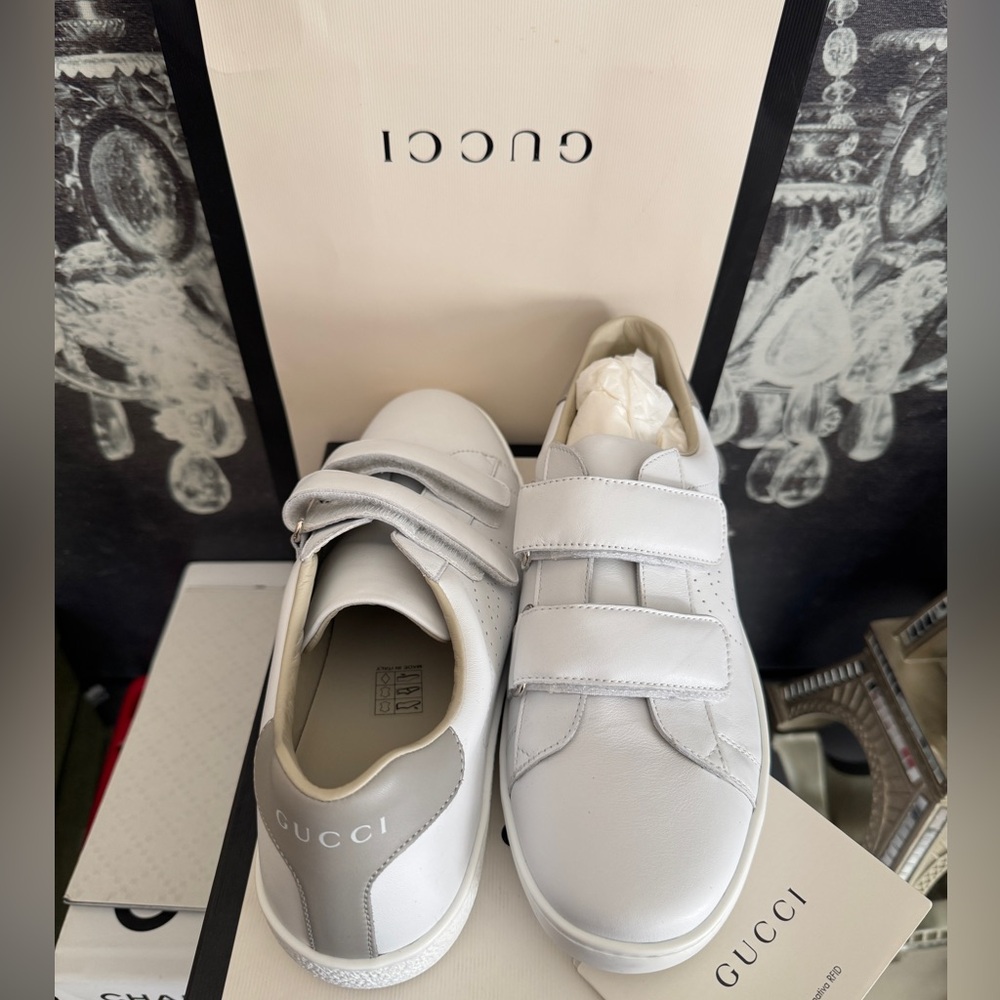 Gucci White Leather Sneakers
